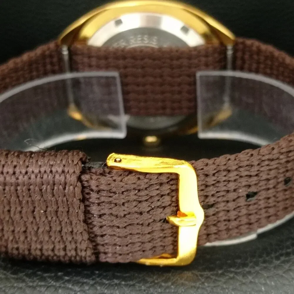 Vintage 1986 HMT Automatic Mens Gold Watch W/Daydate & Champagne accents